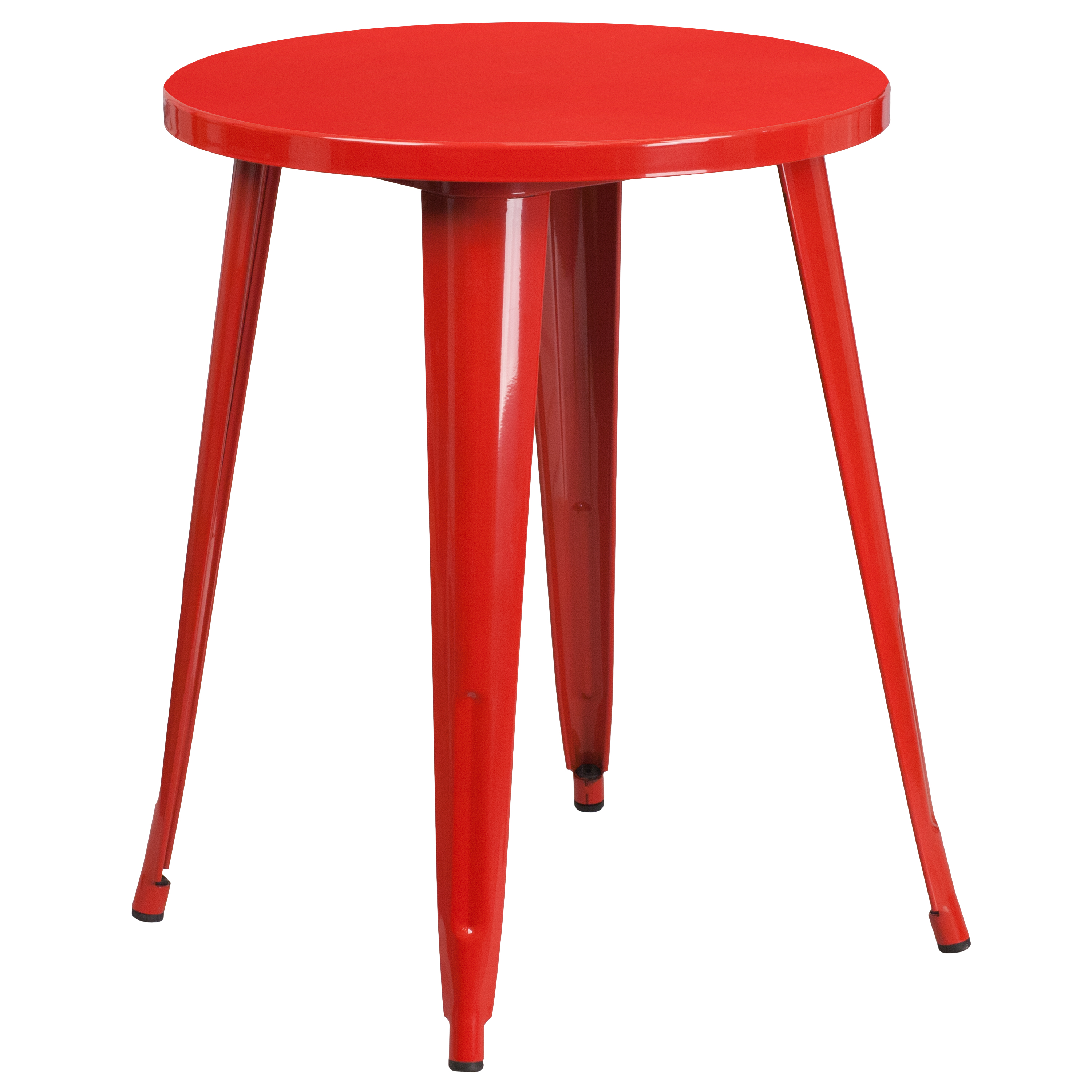 Webb Commercial Grade 24" Round Red Metal Indoor-Outdoor Table