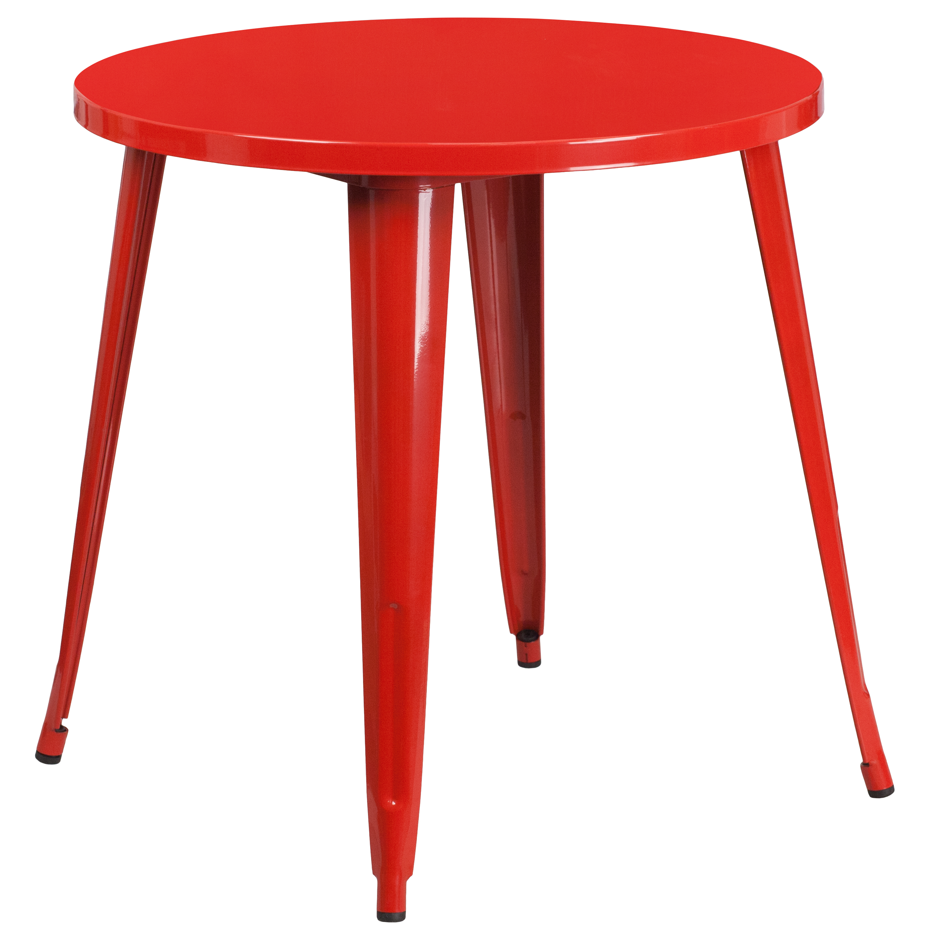 Jeffrey Commercial Grade 30" Round Red Metal Indoor-Outdoor Table