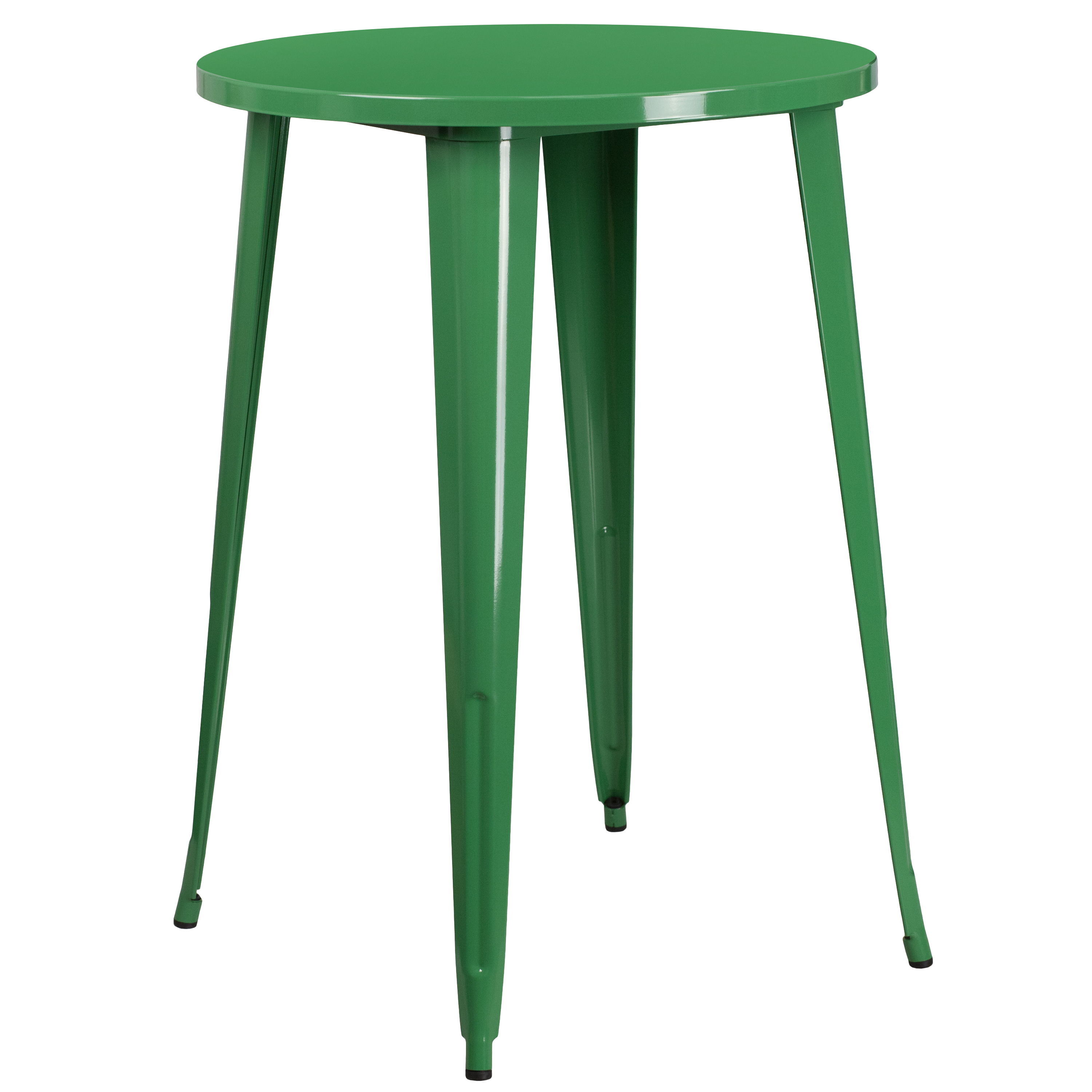 Philip Commercial Grade 30" Round Green Metal Indoor-Outdoor Bar Height Table