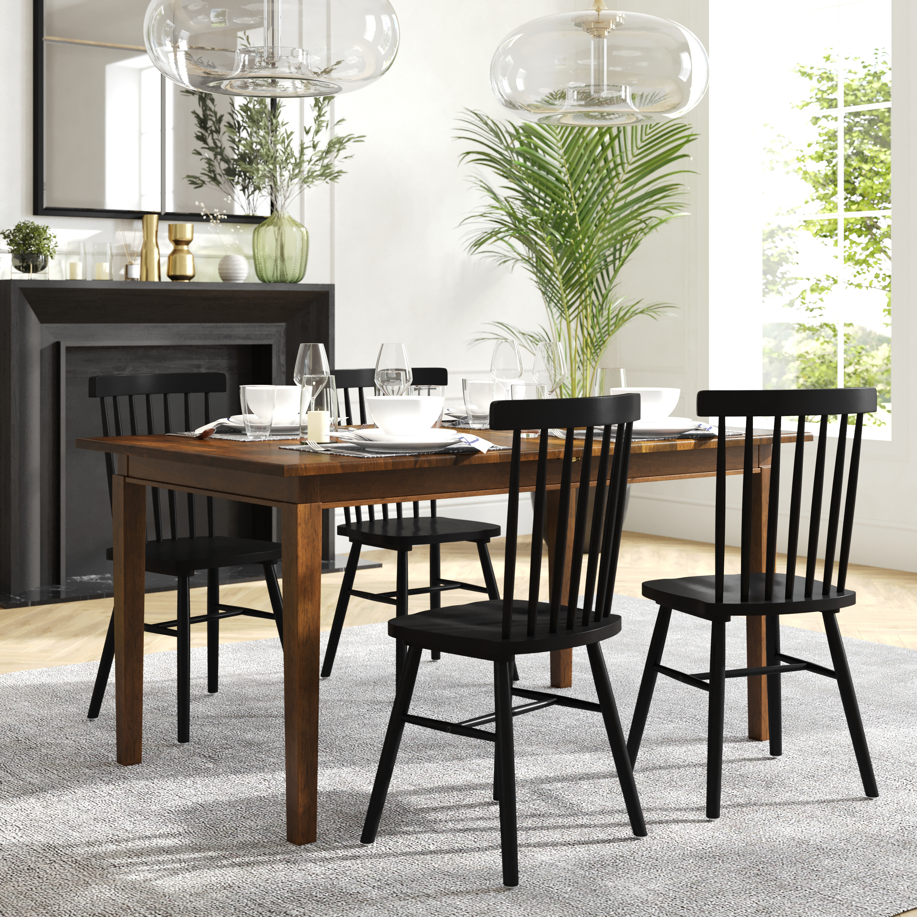 Henry 72" Commercial Grade Solid Wood Rectangular Dining Table with Hideaway 12 Inch Extension Panel and Seating for 6-8 Adults in Matte Brown