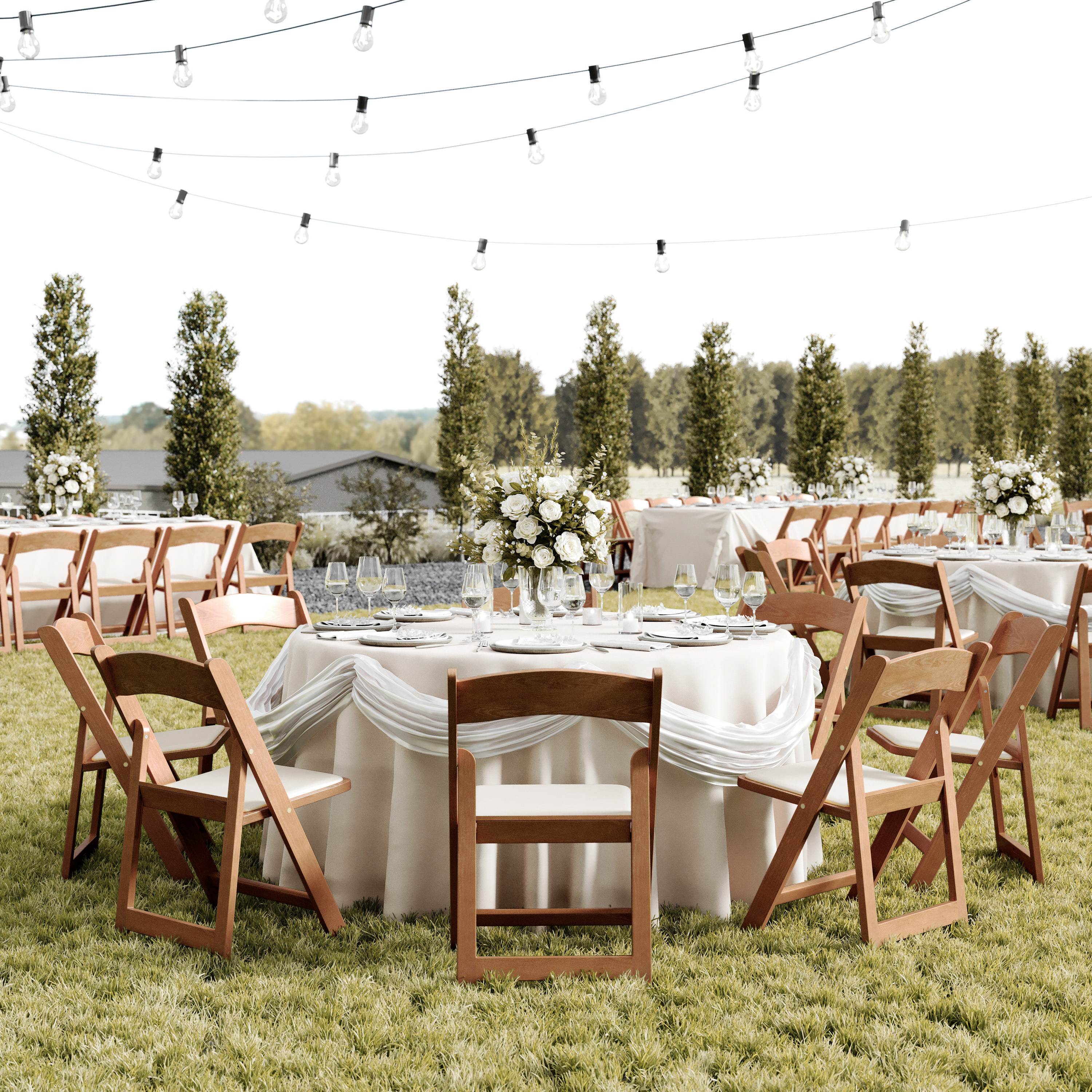 HERCULES Commercial Chestnut Indoor/Outdoor Lightweight Wood Look Resin Folding Event Chair