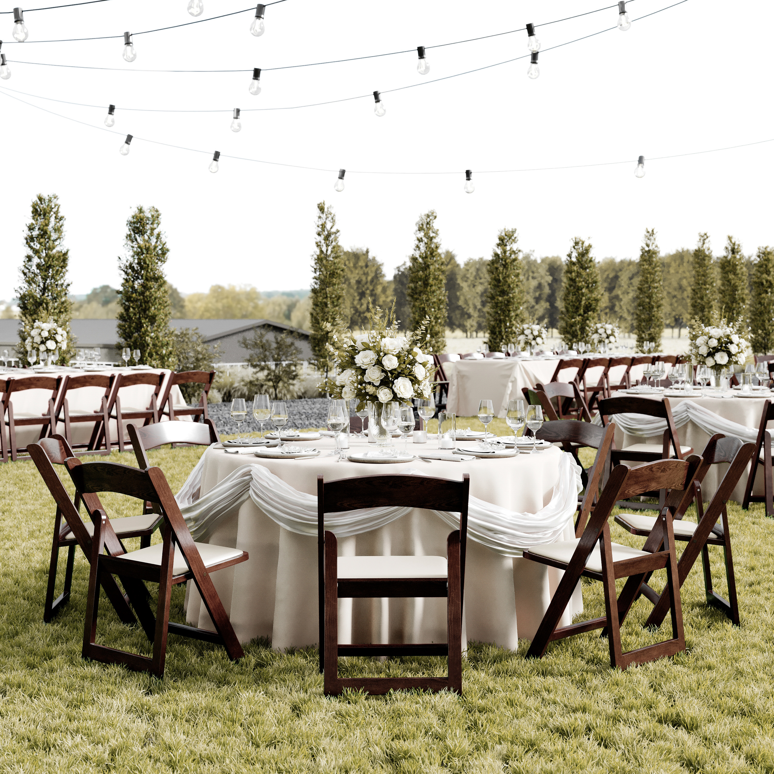 HERCULES Commercial Dark Brown Indoor/Outdoor Lightweight Wood Look Resin Folding Event Chair