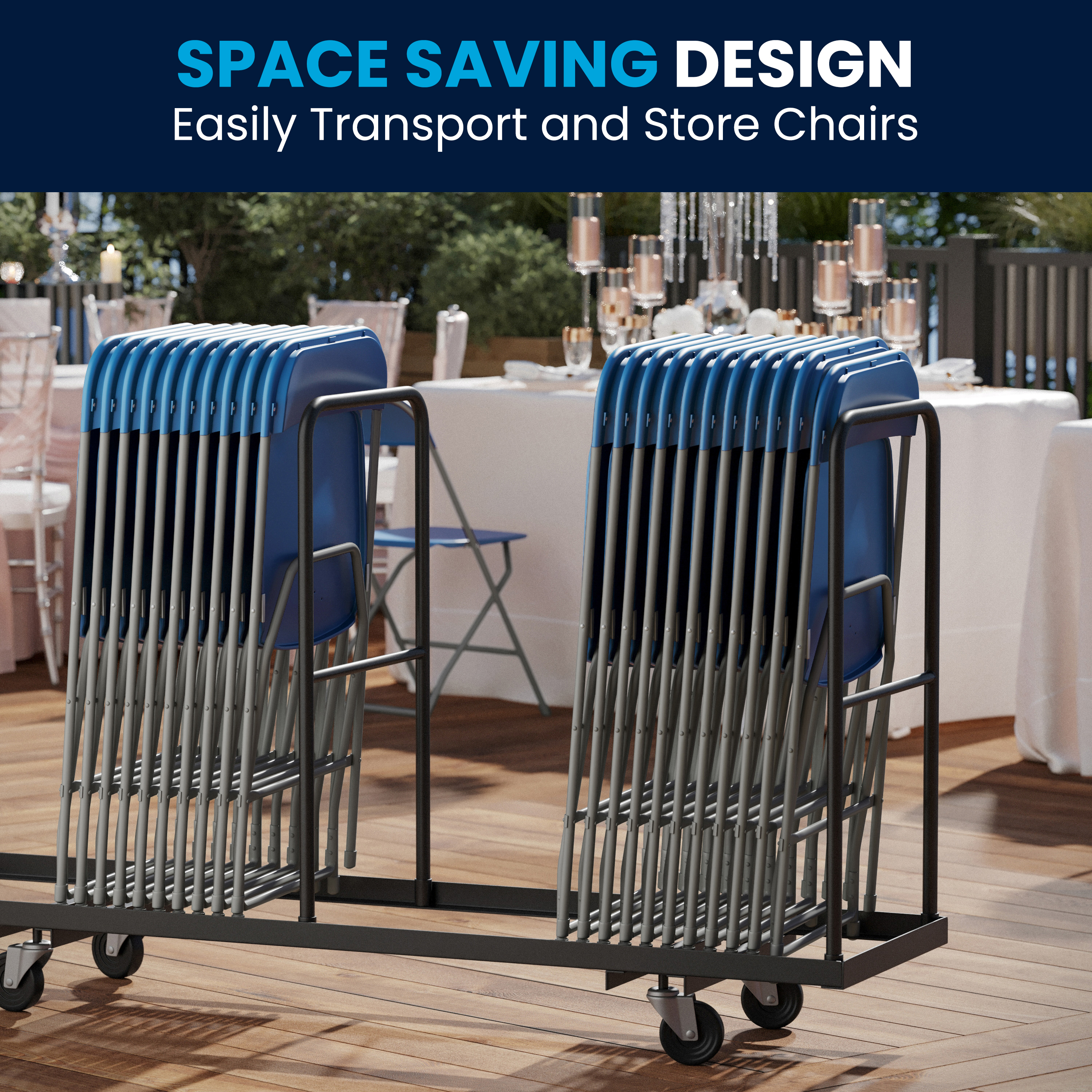 Hercules Series Plastic Folding Chair Blue - 2 Pack 650LB Weight Capacity Comfortable Event Chair-Lightweight Folding Chair