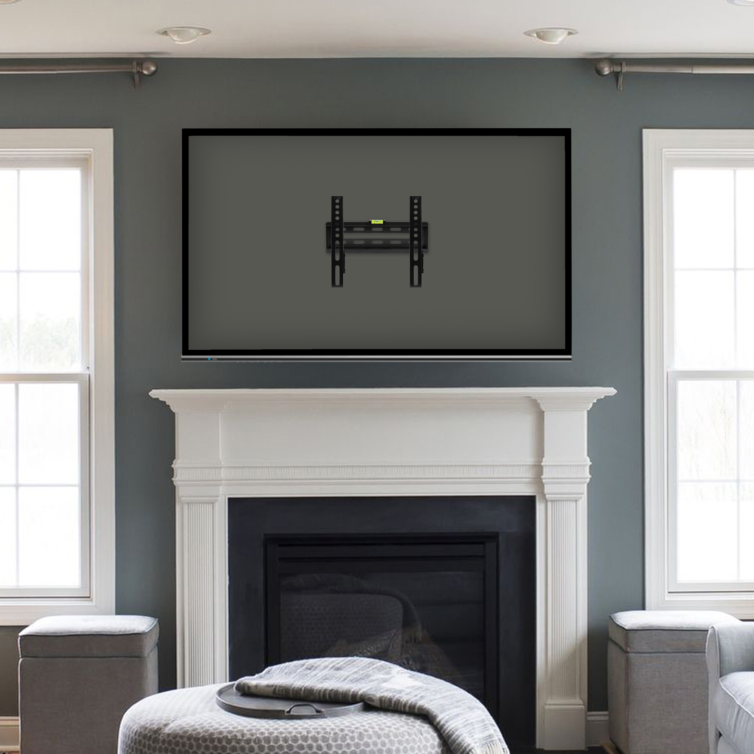 FLASH MOUNT Fixed TV Wall Mount with Built-In Level - Fits most TV's 17"- 42" (Weight Capacity 66LB)