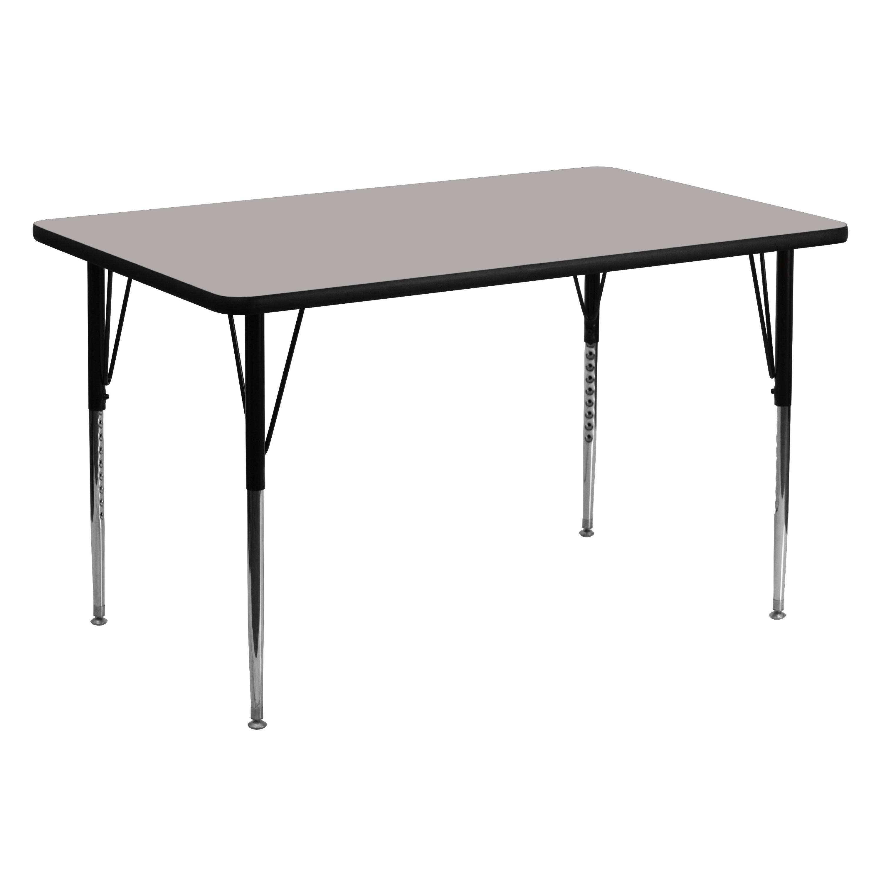 Wren 30''W x 60''L Rectangular Grey HP Laminate Activity Table - Standard Height Adjustable Legs