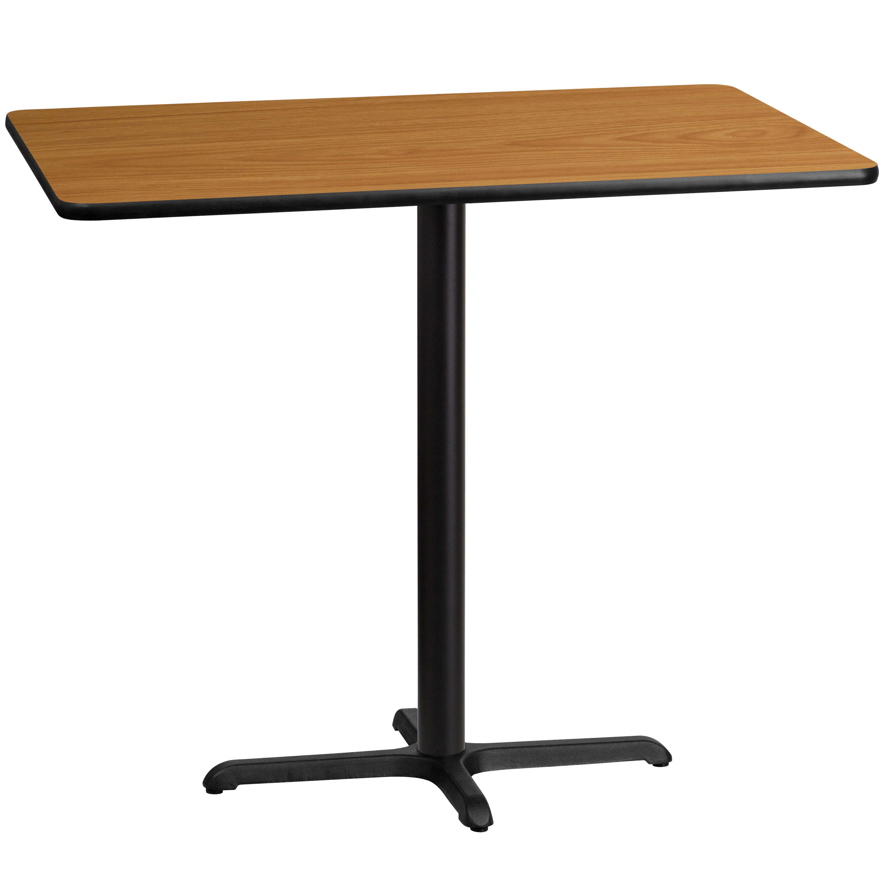 Stiles 30'' x 48'' Rectangular Natural Laminate Table Top with 23.5'' x 29.5'' Bar Height Table Base
