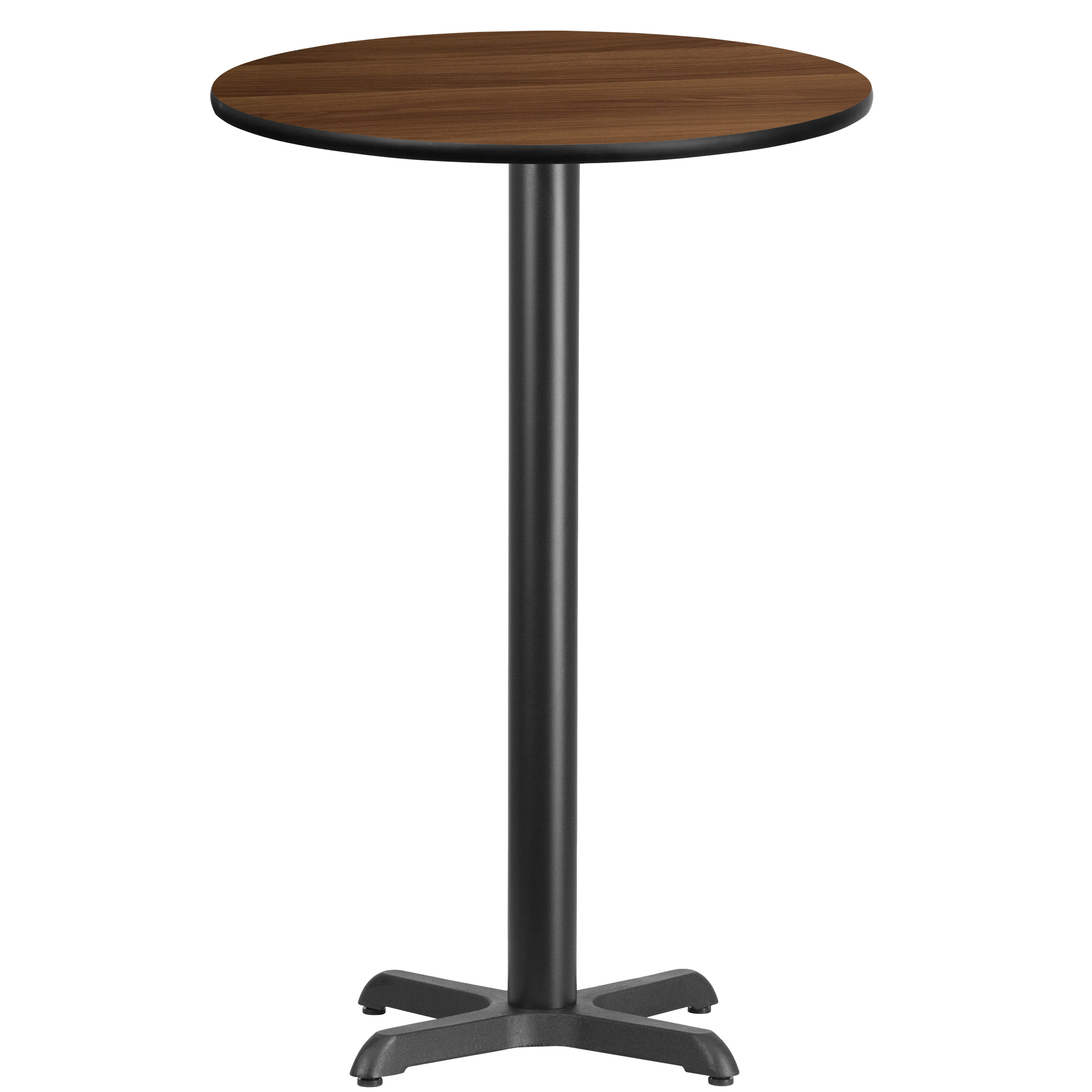 Stiles 24'' Round Walnut Laminate Table Top with 22'' x 22'' Bar Height Table Base
