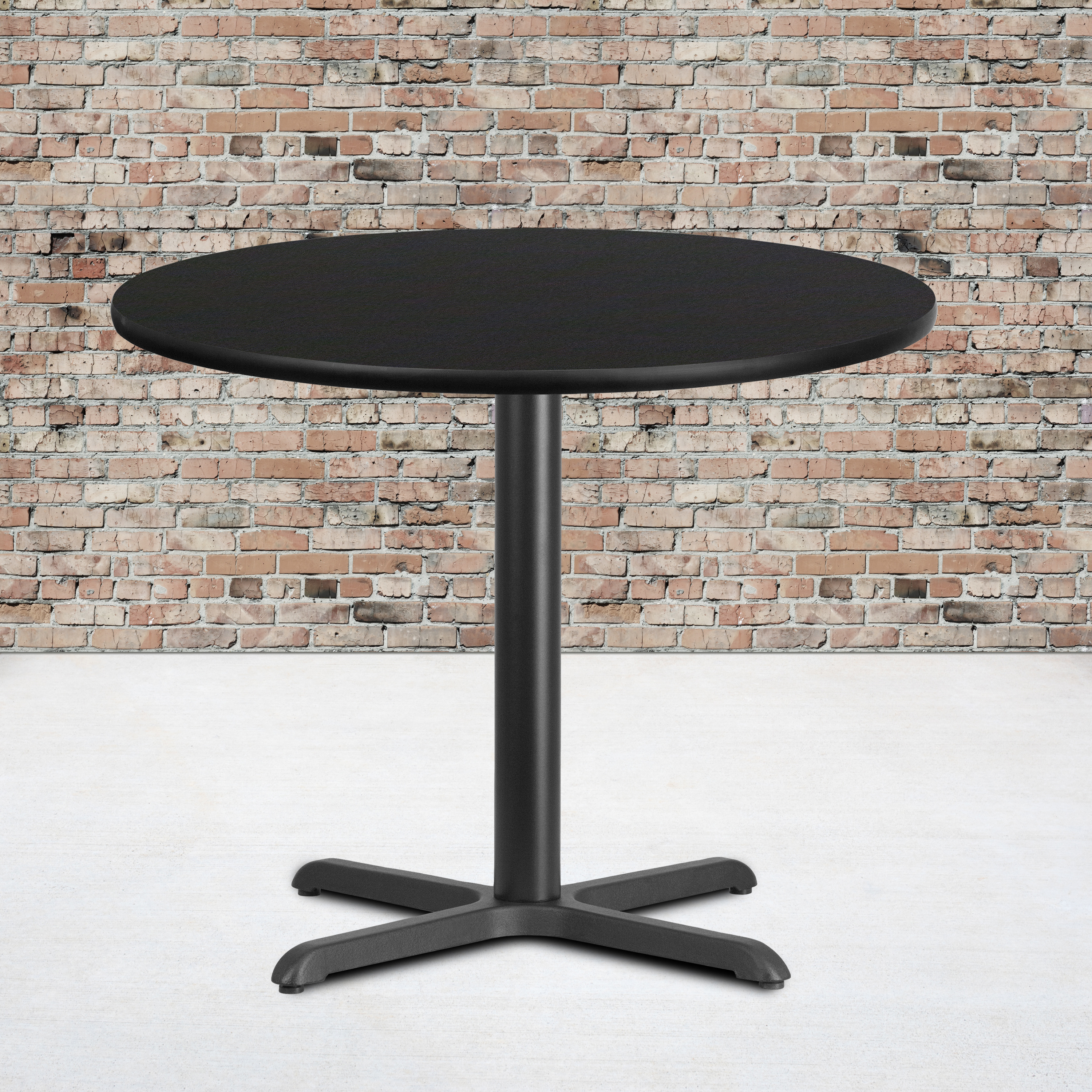 Stiles 36'' Round Black Laminate Table Top with 30'' x 30'' Table Height Base