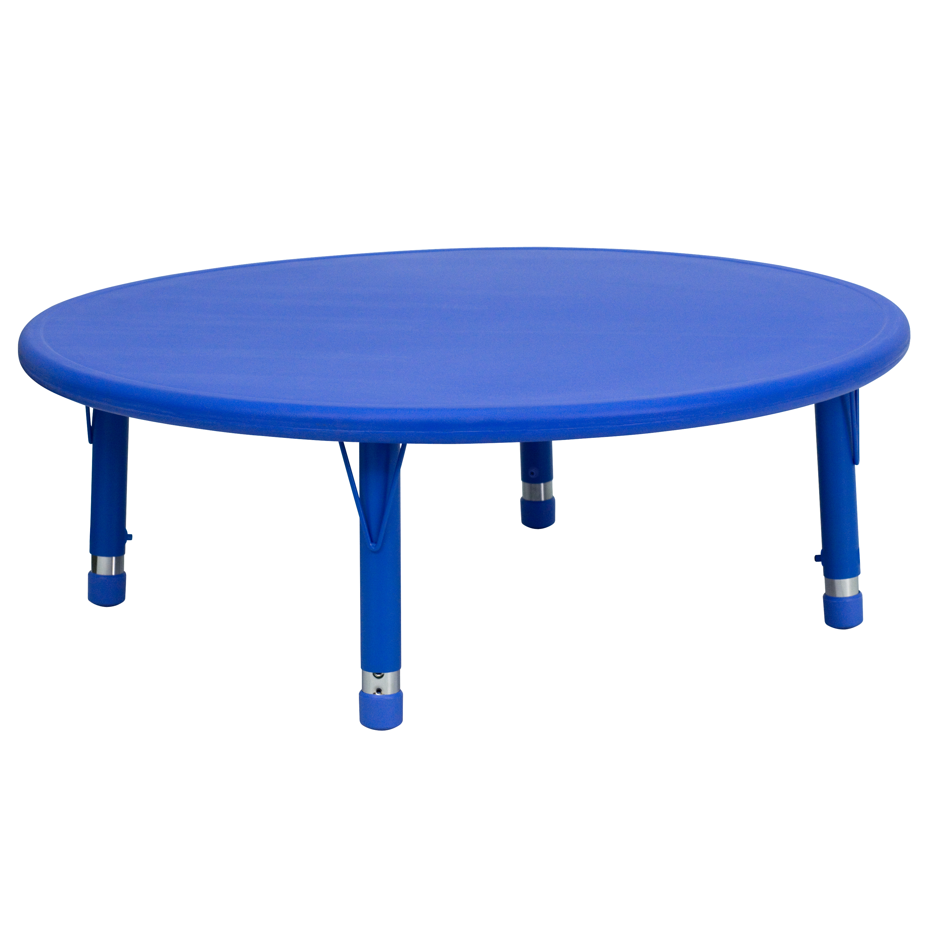 Wren 45'' Round Blue Plastic Height Adjustable Activity Table