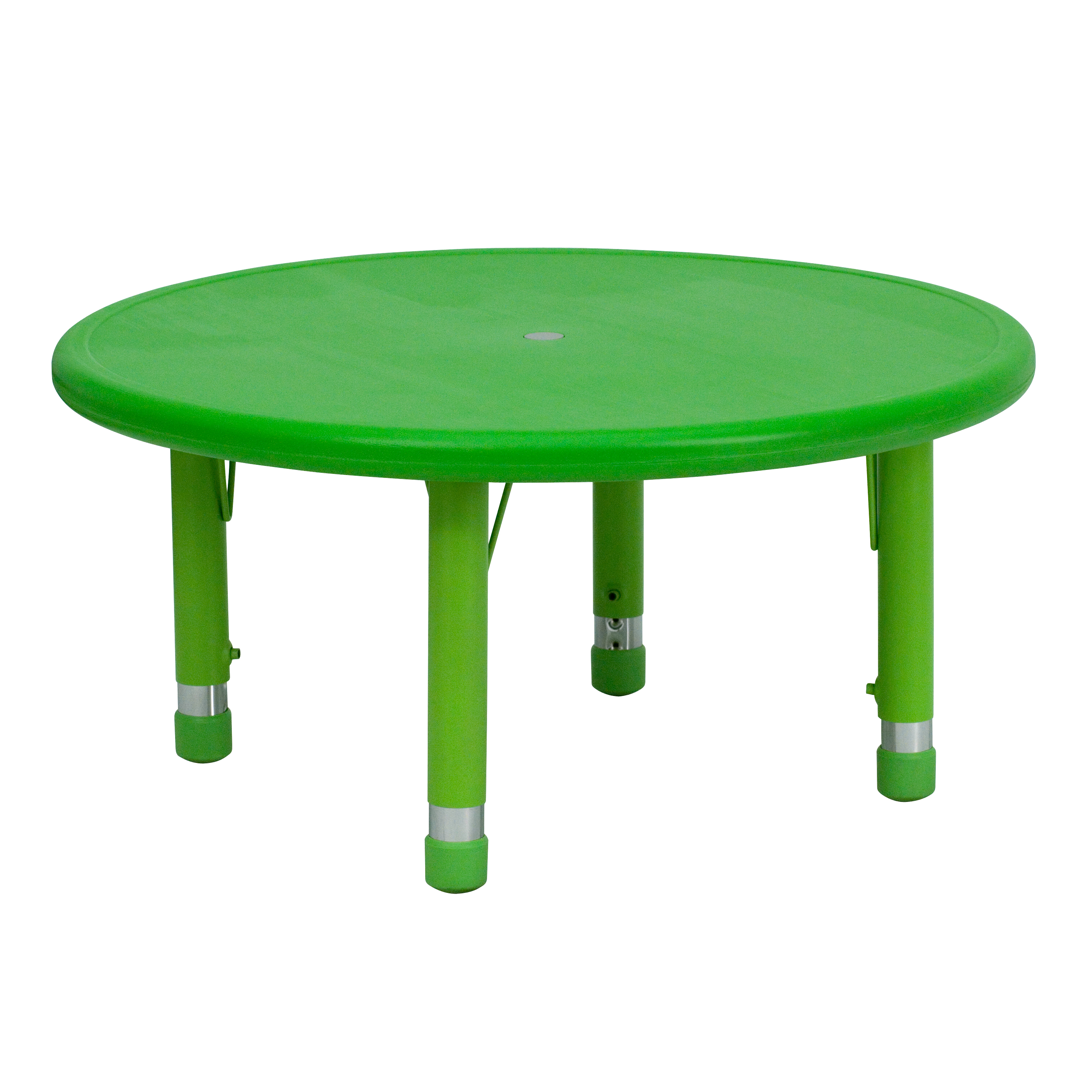 Wren 33'' Round Green Plastic Height Adjustable Activity Table
