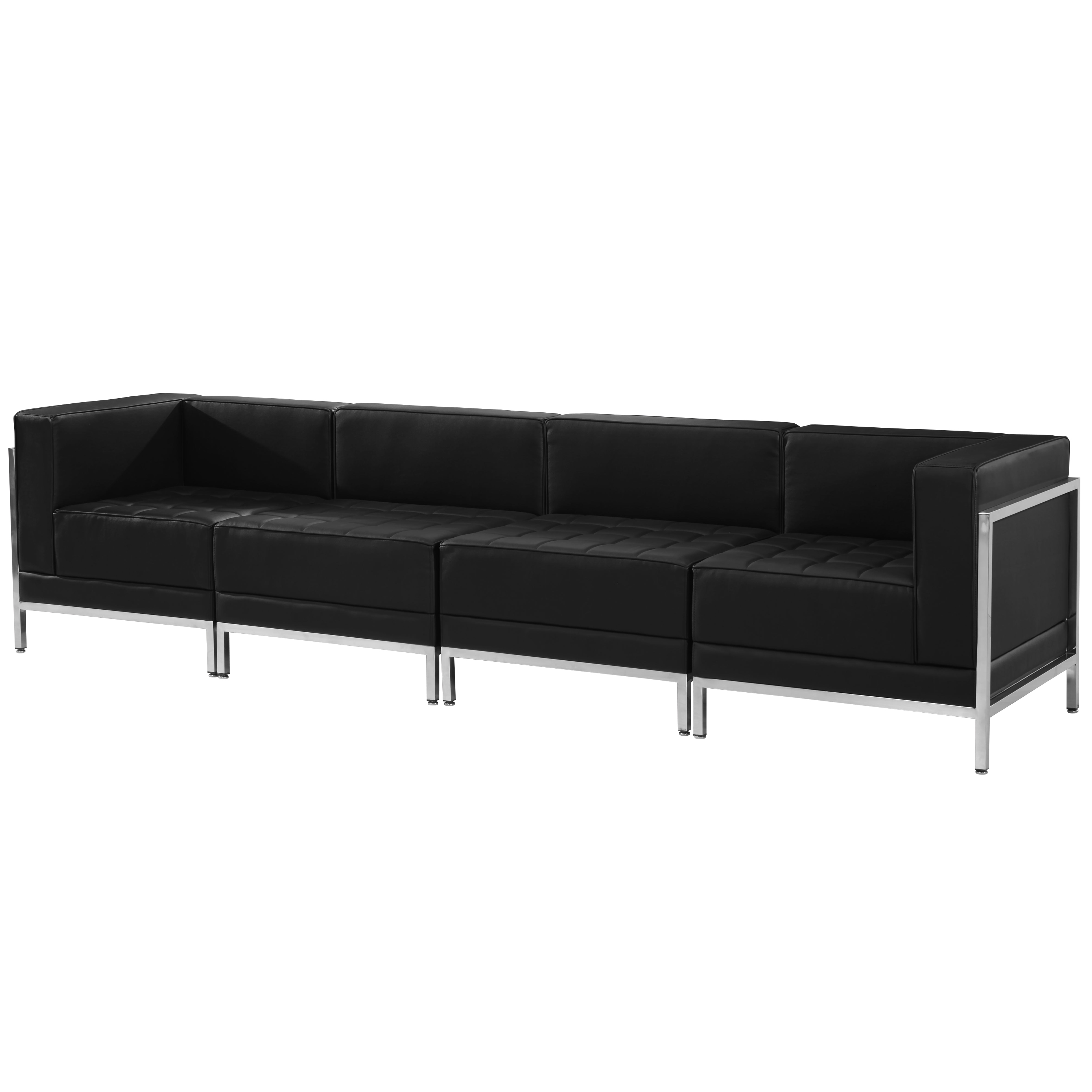 HERCULES Imagination Series Black LeatherSoft 4 Piece Lounge Set